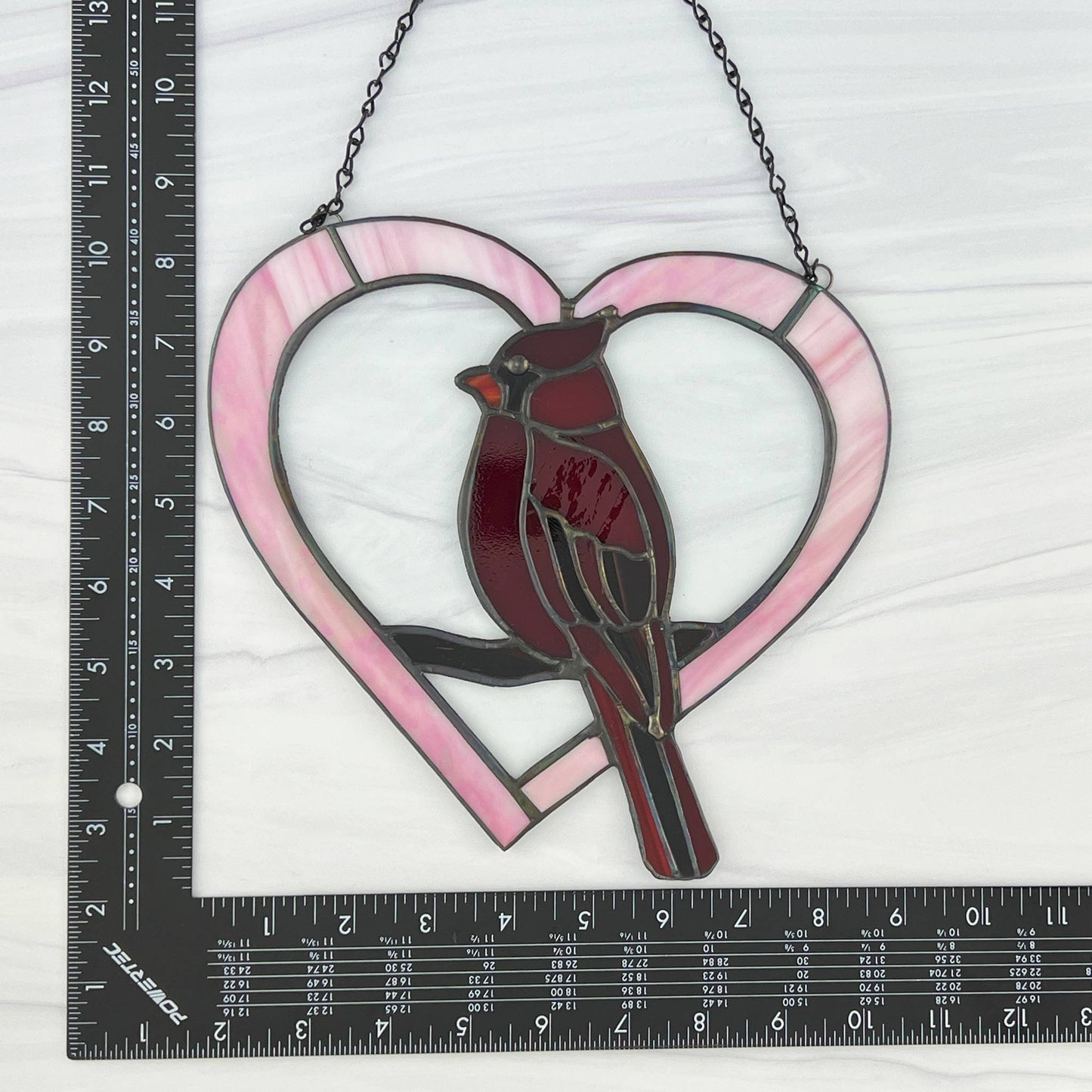 Cardinal Heart Suncatcher