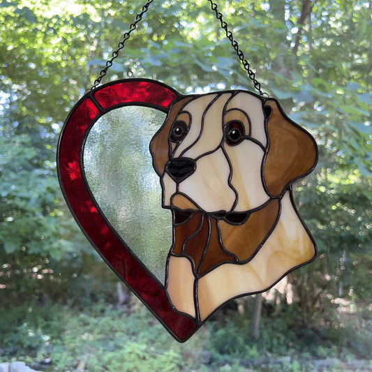 Labrador Retriever Dog Stained Glass Suncatcher
