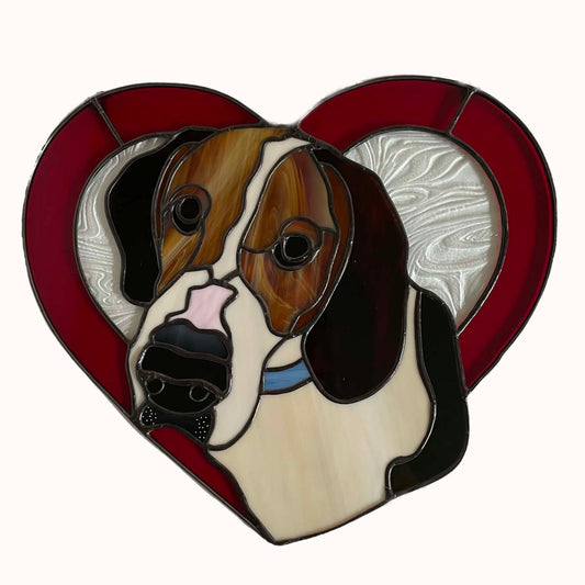 Atticus - Beagle Heart Suncatcher