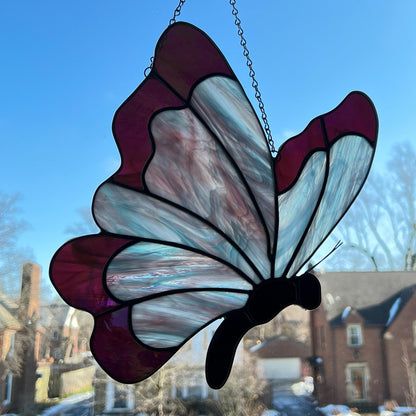 Butterfly – Iridescent Purple w Teal-Purple Swirl glass