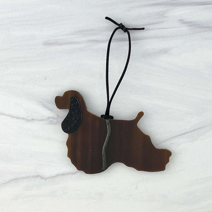 American Cocker Spaniel Ornament Silhouette - Chocolate