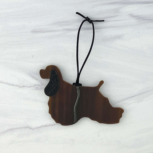 American Cocker Spaniel Ornament Silhouette - Chocolate