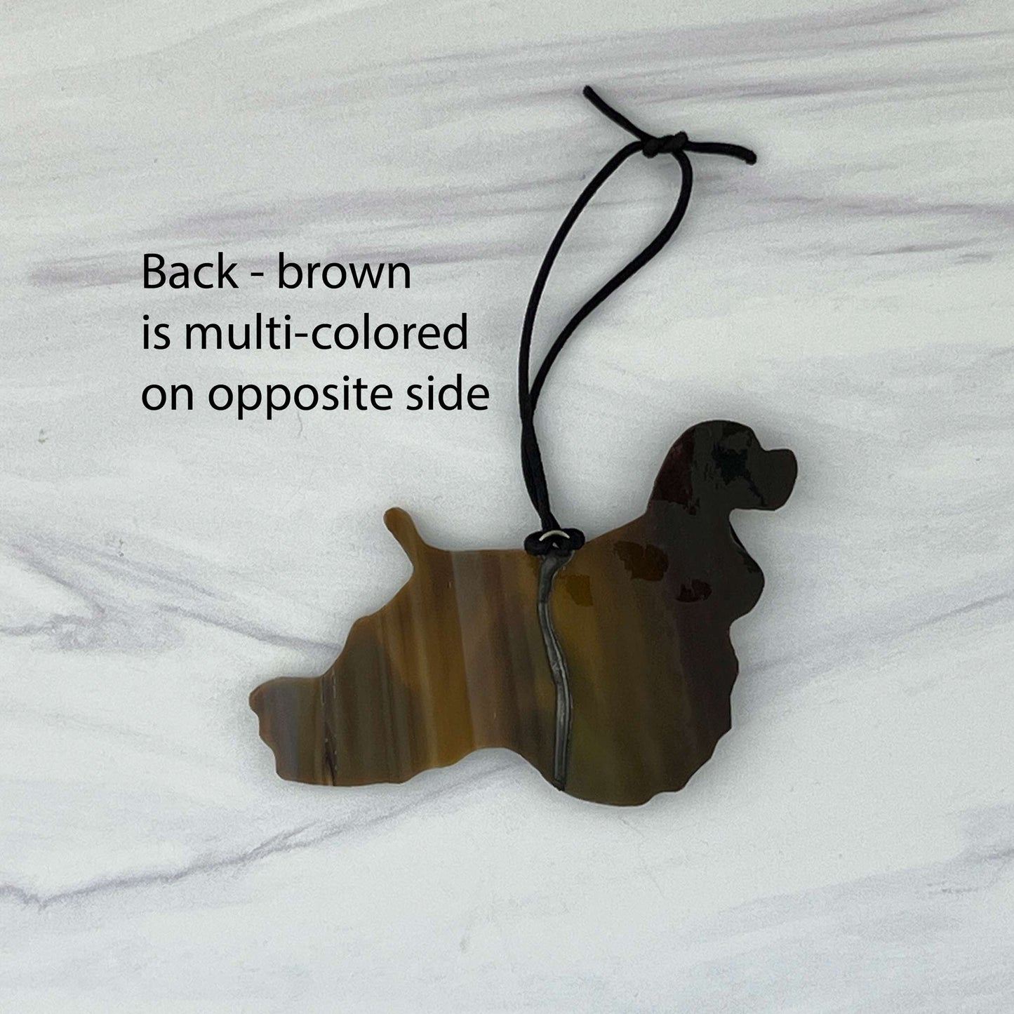 American Cocker Spaniel Ornament Silhouette - Chocolate