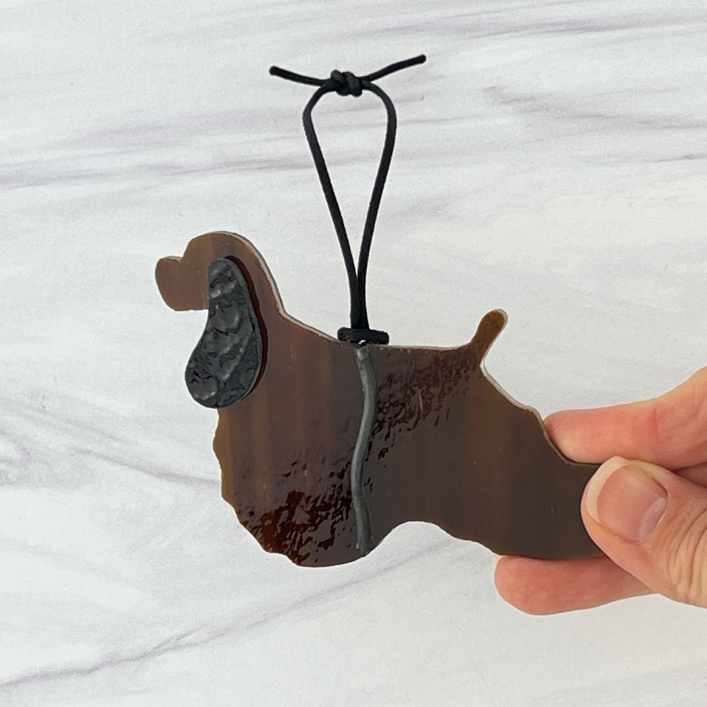 American Cocker Spaniel Ornament Silhouette - Chocolate