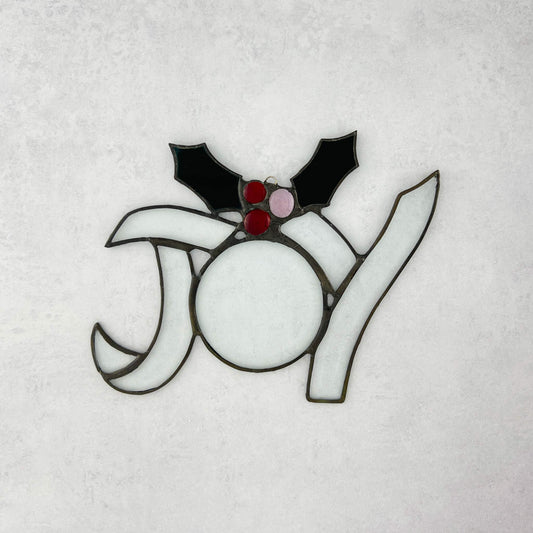 Beveled Joy with Holly Berries