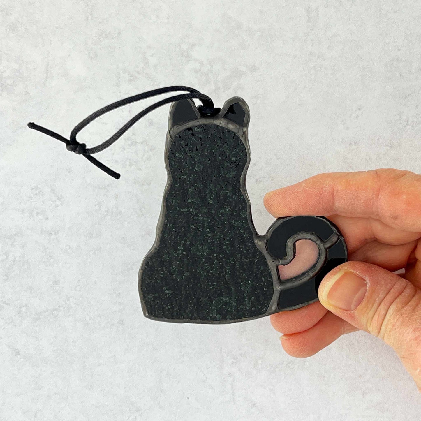 Sitting Cat Silhouette Ornament Stained Glass Suncatcher