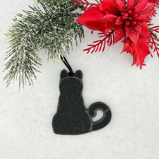 Sitting Cat Silhouette Ornament Stained Glass Suncatcher