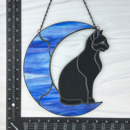 Black Cat on a Multi-colored Blue Moon