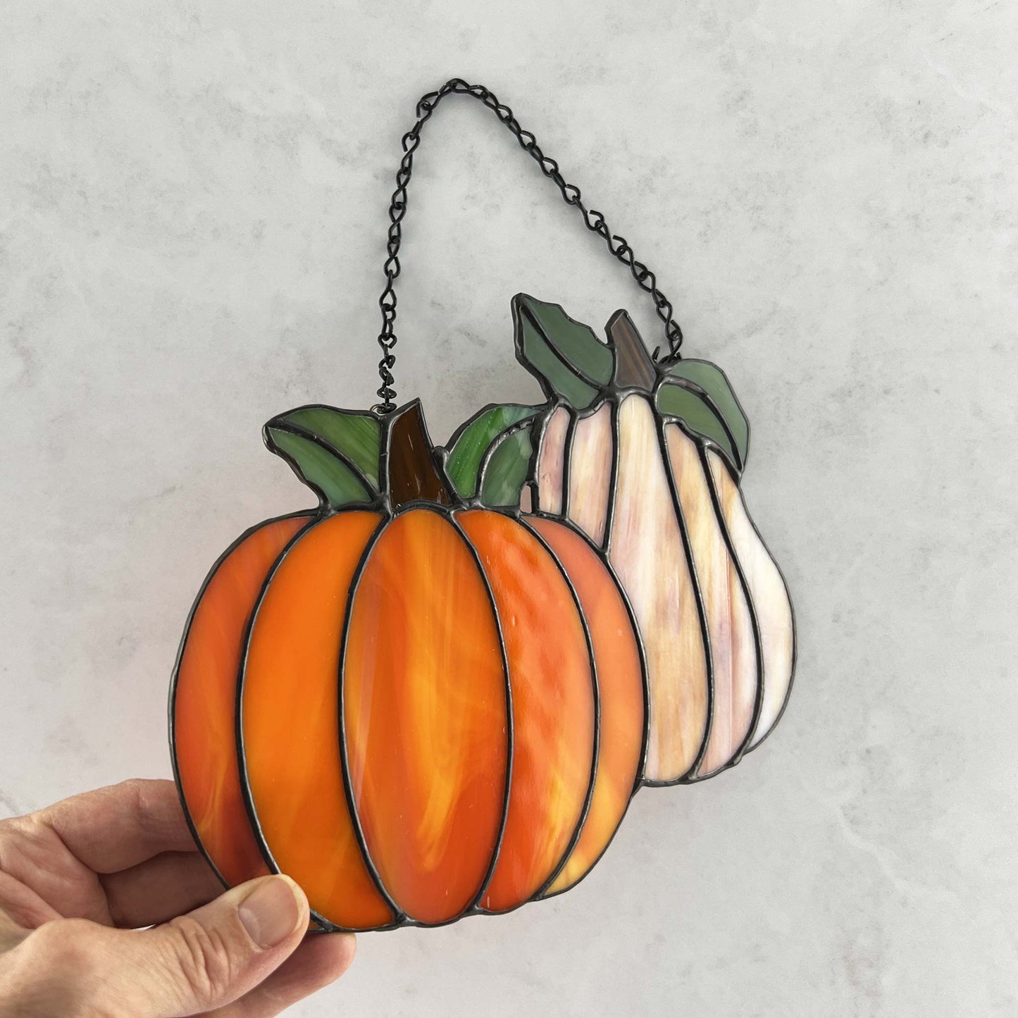 Pumpkin - Double Pumpkin Suncatcher