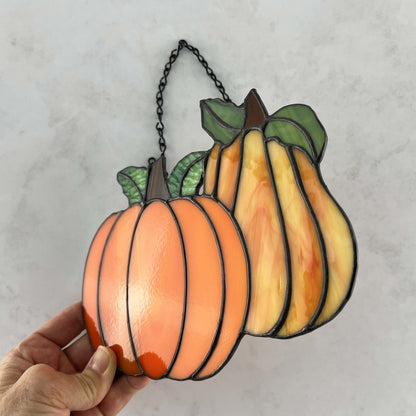 Pumpkin - Double Pumpkin Suncatcher