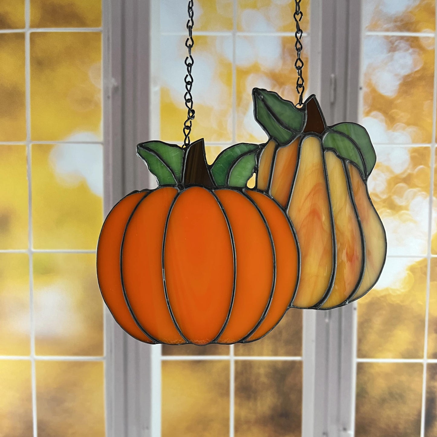 Pumpkin - Double Pumpkin Suncatcher