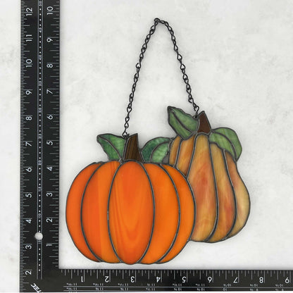 Pumpkin - Double Pumpkin Suncatcher