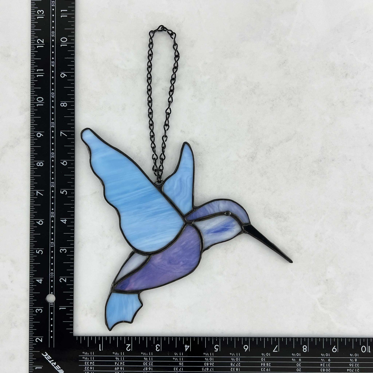 Hummingbird in Blues and Purples