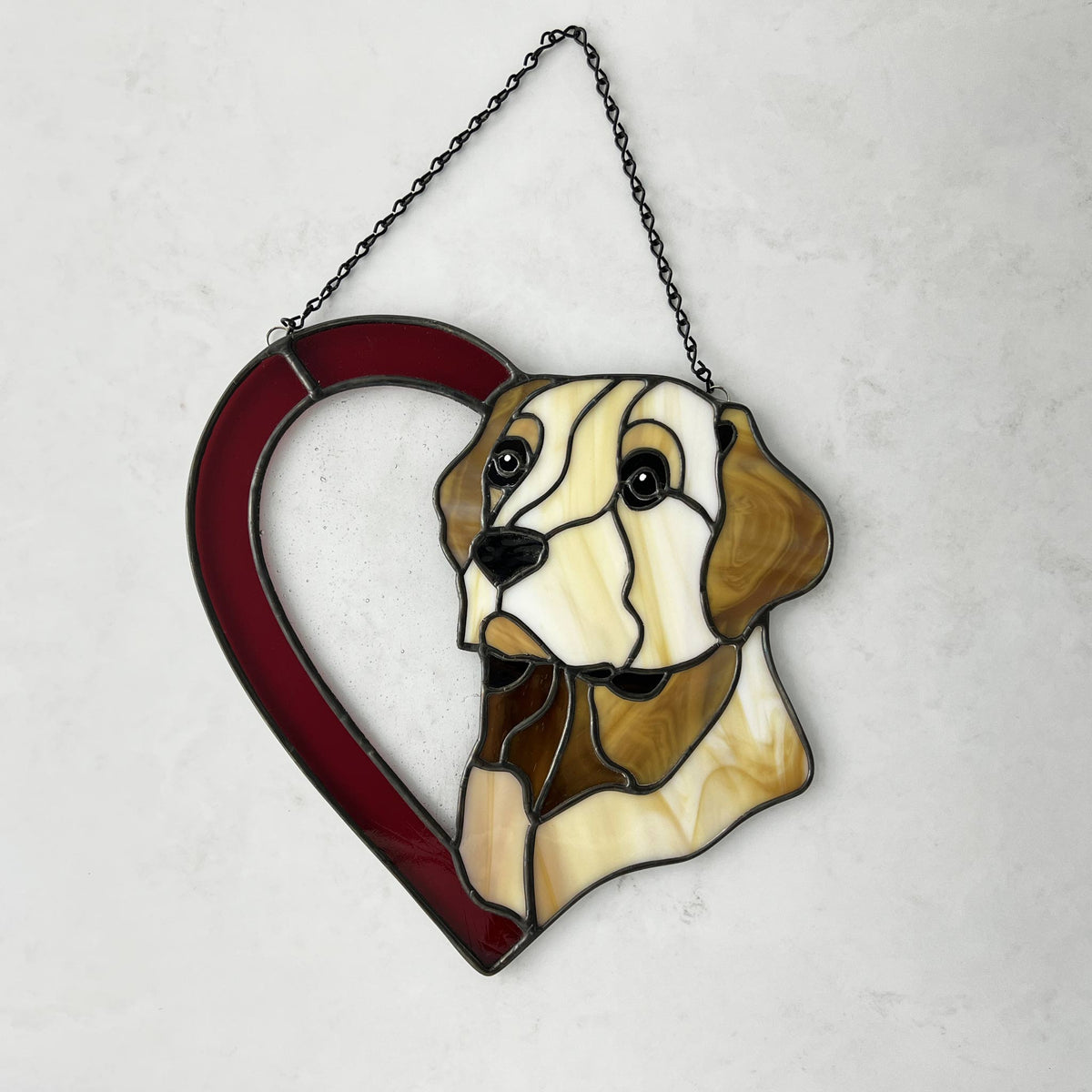 Stained Glass Yellow Labs Vintage Sunlites Yellow Lab Dog Stained