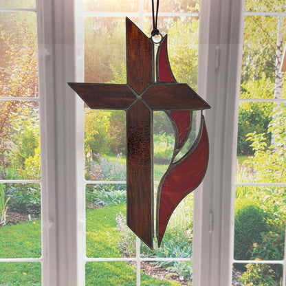 Methodist Cross and Flame