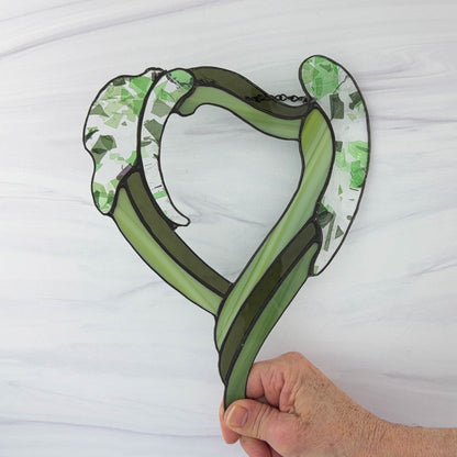 Contemporary Green Fractured Heart