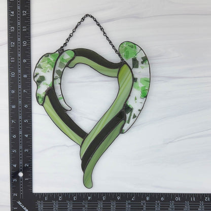 Contemporary Green Fractured Heart