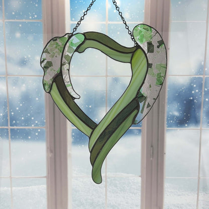 Contemporary Green Fractured Heart