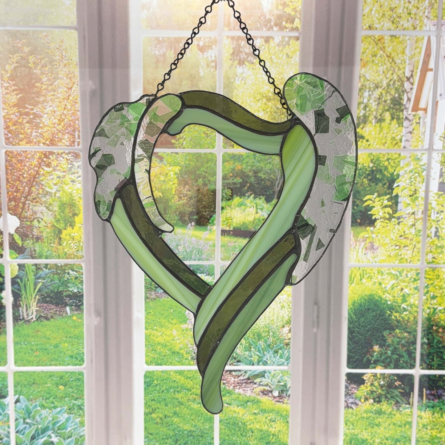Contemporary Green Fractured Heart