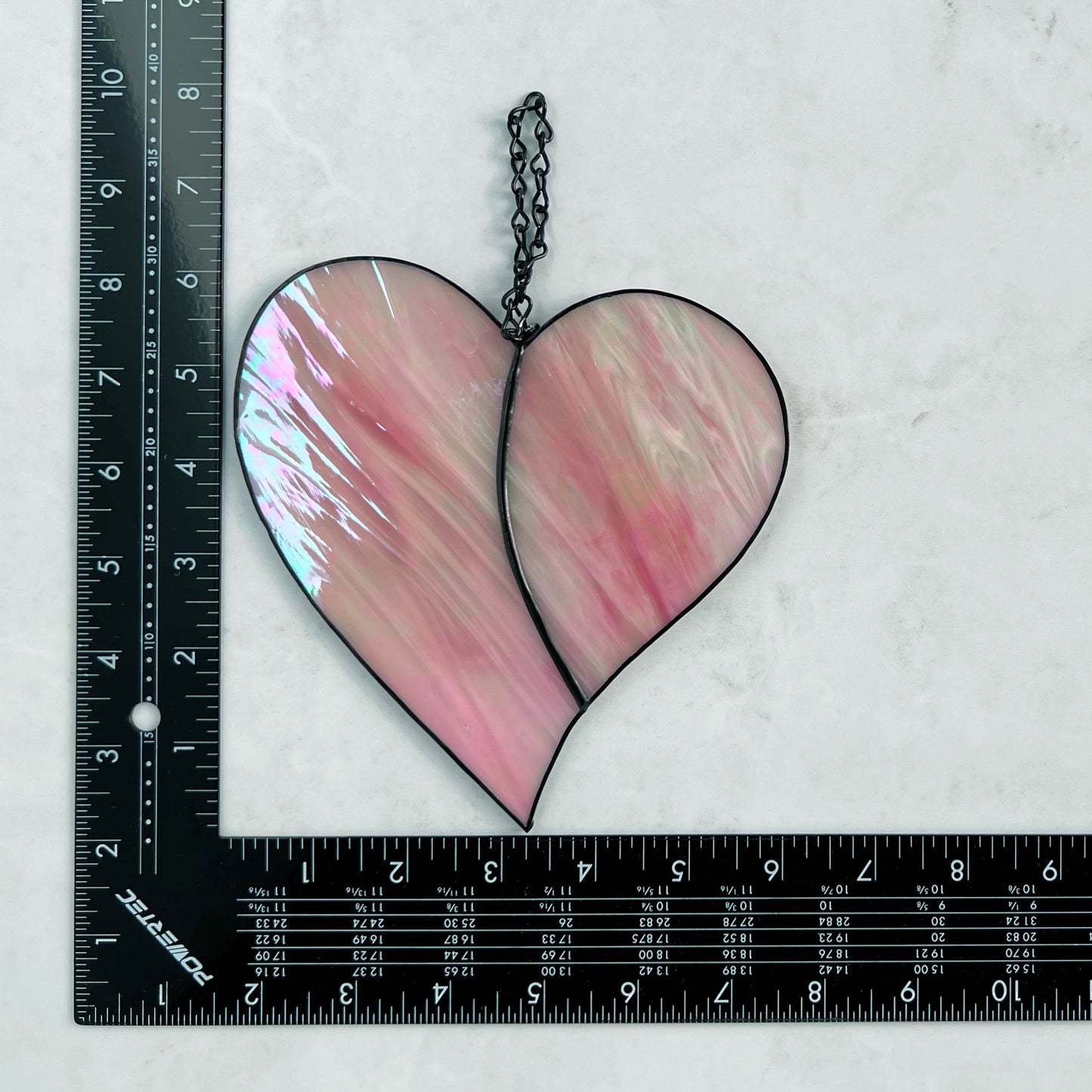 Heart Suncatcher - Pink Iridescent (6 x 6 1/4)