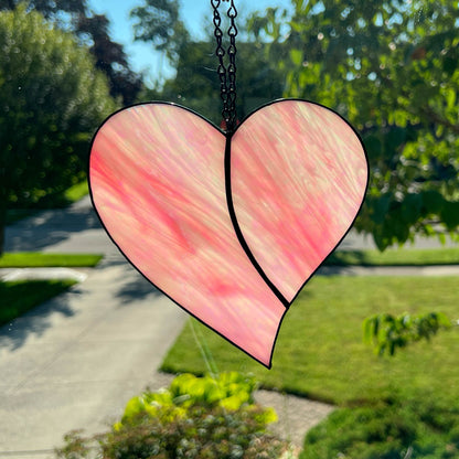 Heart Suncatcher - Pink Iridescent (6 x 6 1/4)