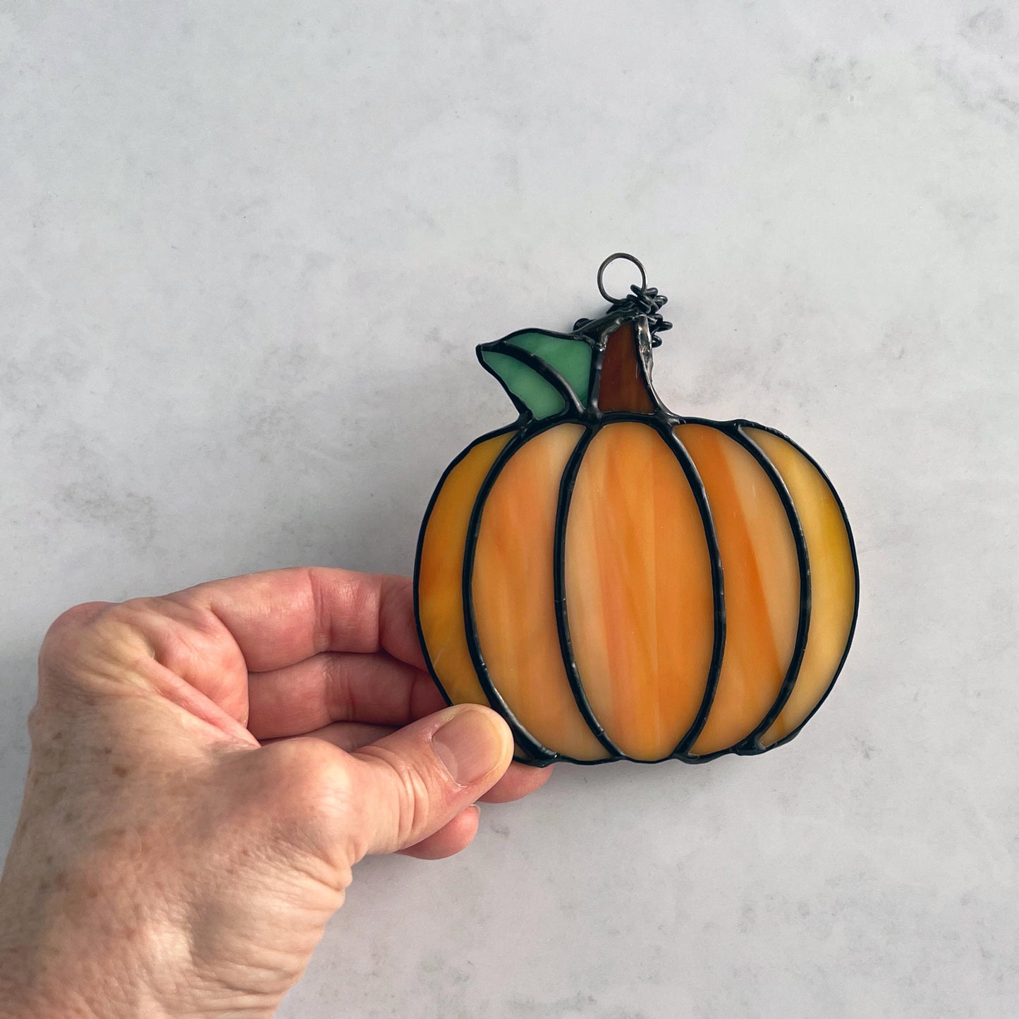 Pumpkin Suncatcher - Small but Mighty! (3.5 x 3.5)