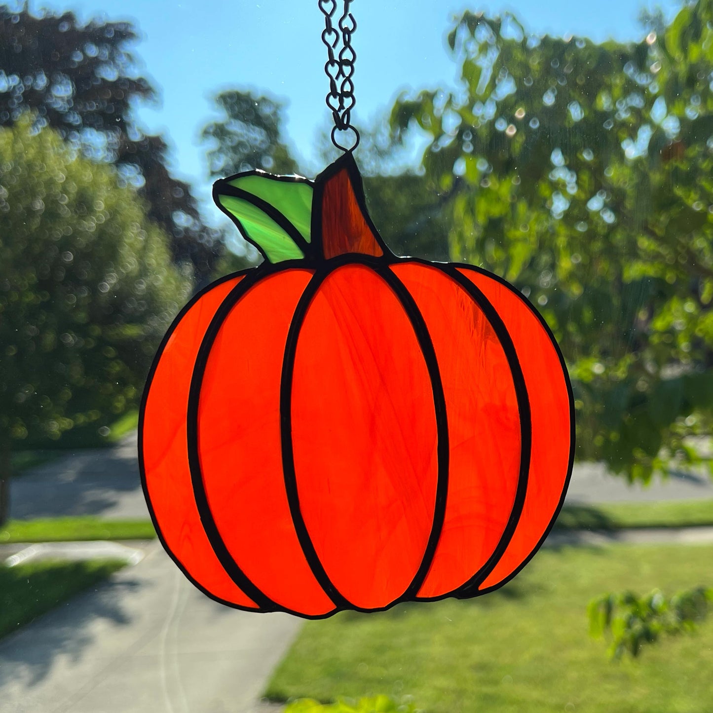 Pumpkin Suncatcher - Dark Orange (5 x 5.5)