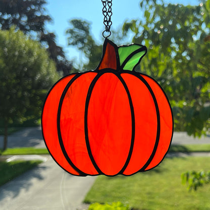 Pumpkin Suncatcher - Dark Orange (5 x 5.5)