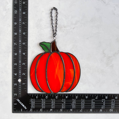 Pumpkin Suncatcher - Dark Orange (5 x 5.5)