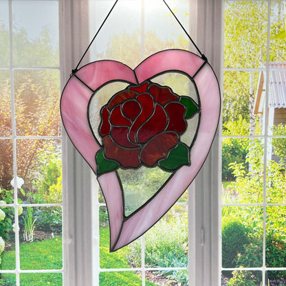 Rose Heart Suncatcher