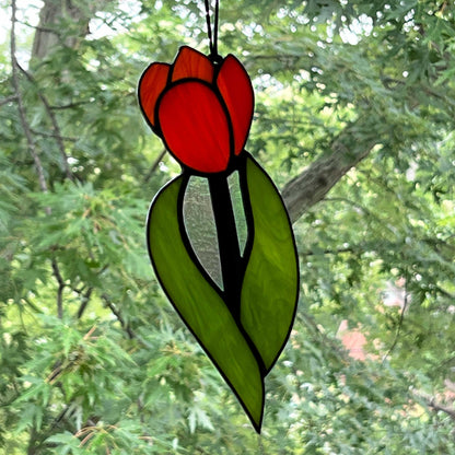 Tulip Suncatcher in Bright Orange