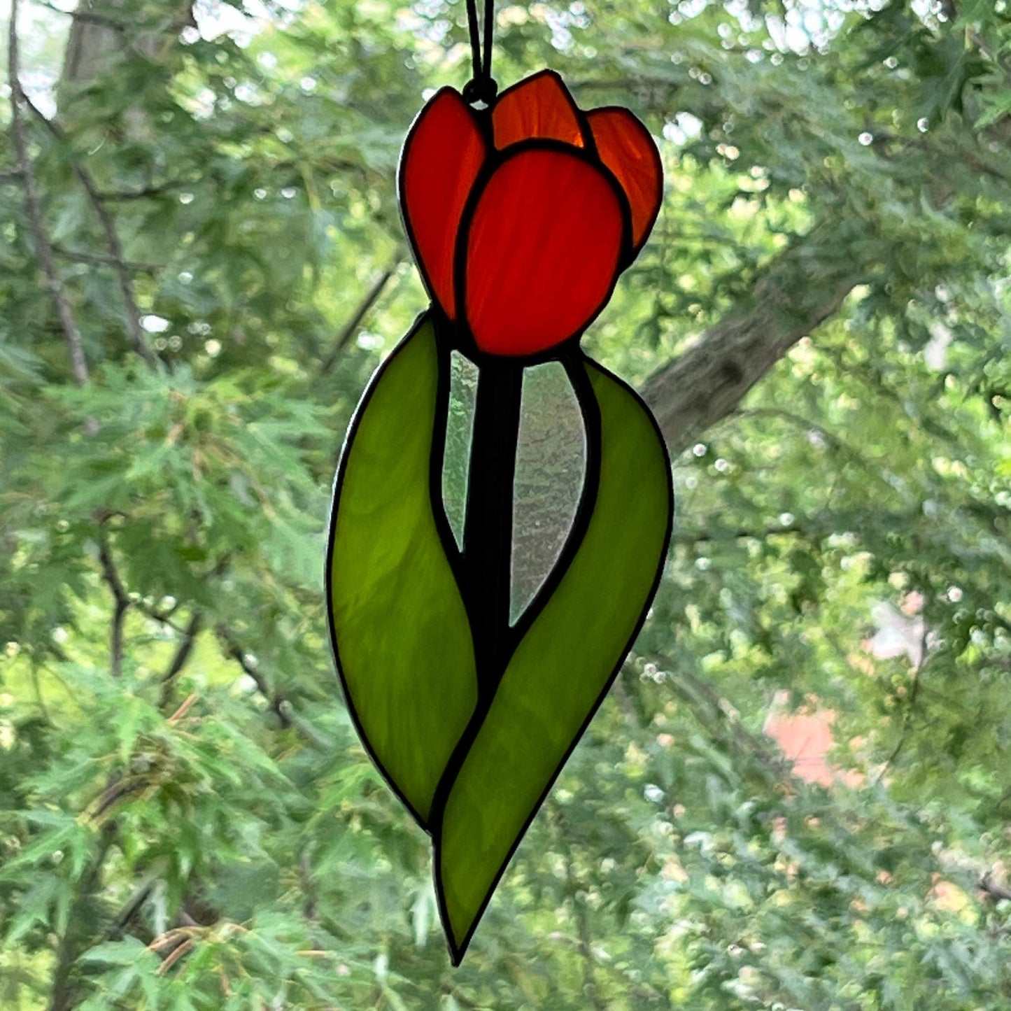 Tulip Suncatcher in Bright Orange