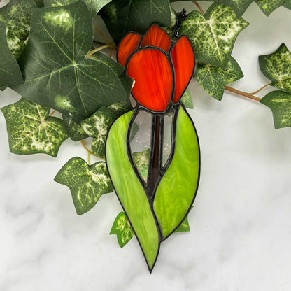 Tulip Suncatcher in Bright Orange