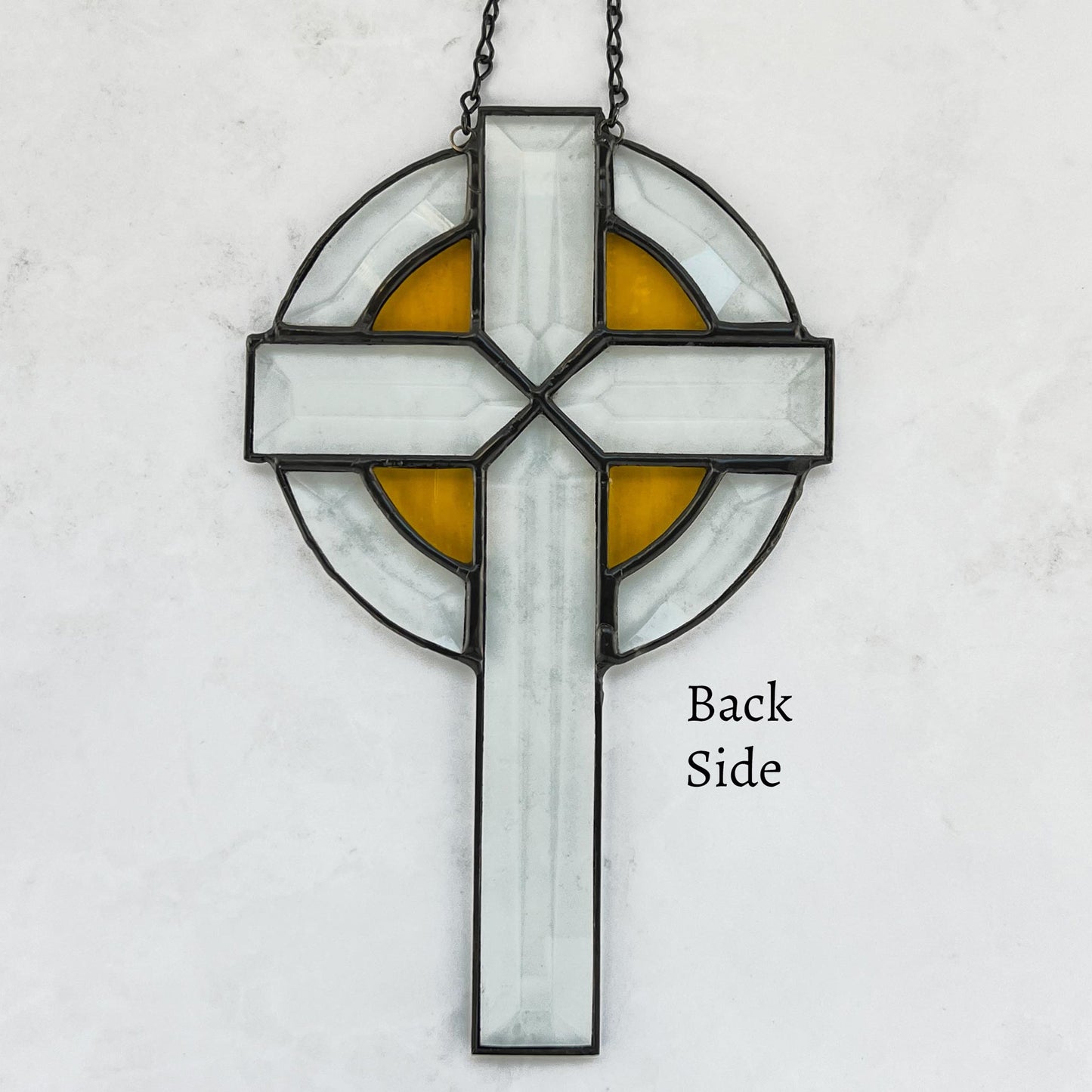 Beveled Cross with Yellow Highlights