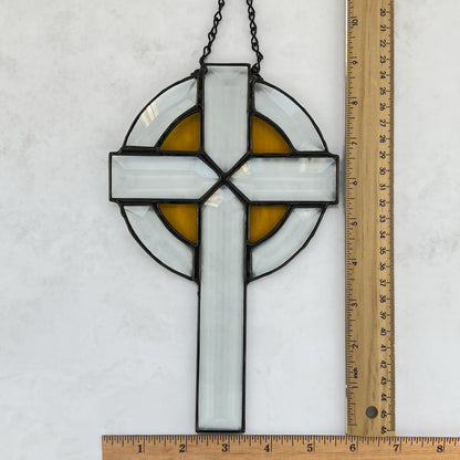 Beveled Cross with Yellow Highlights