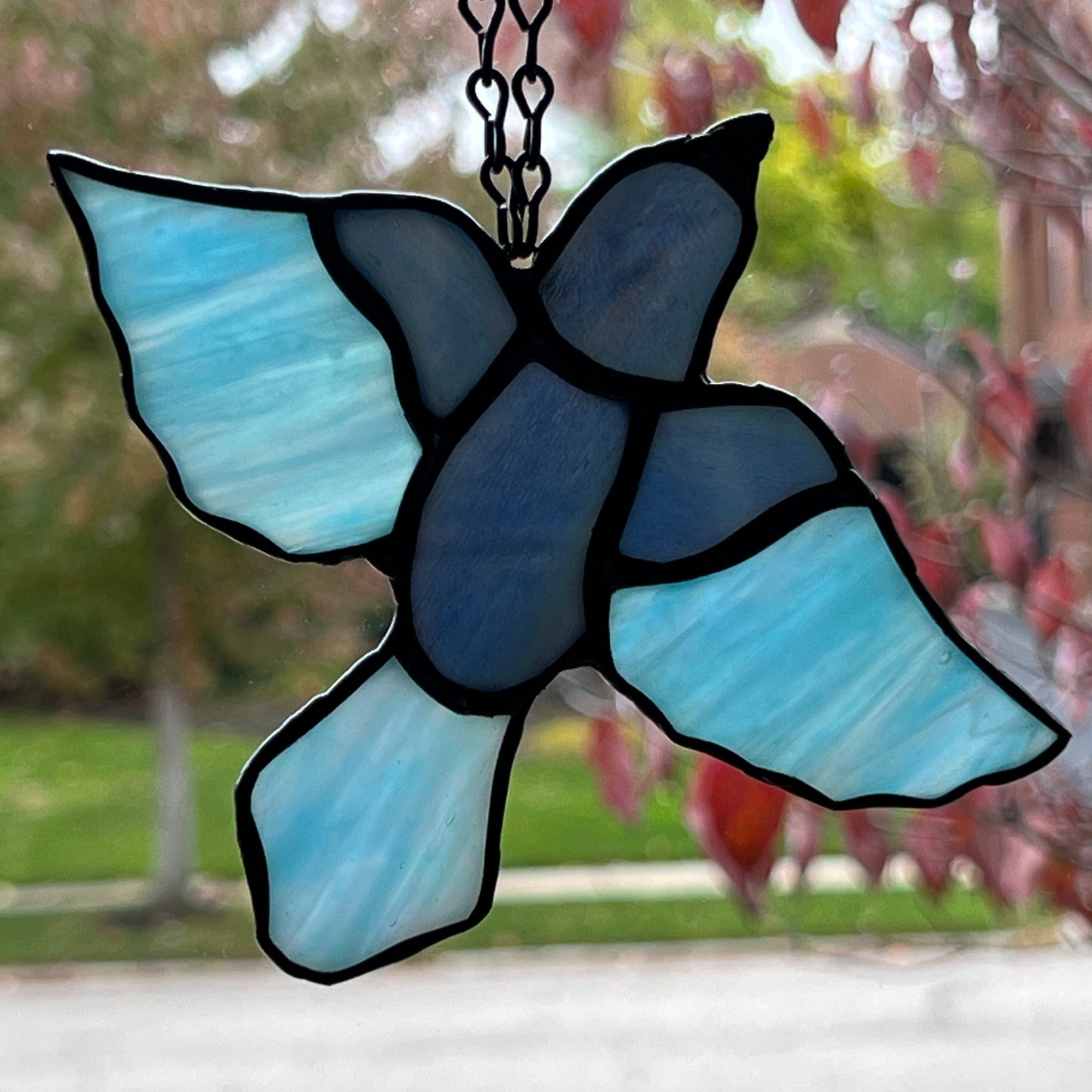 Bird - Blue Iridescent Suncatcher Ornament