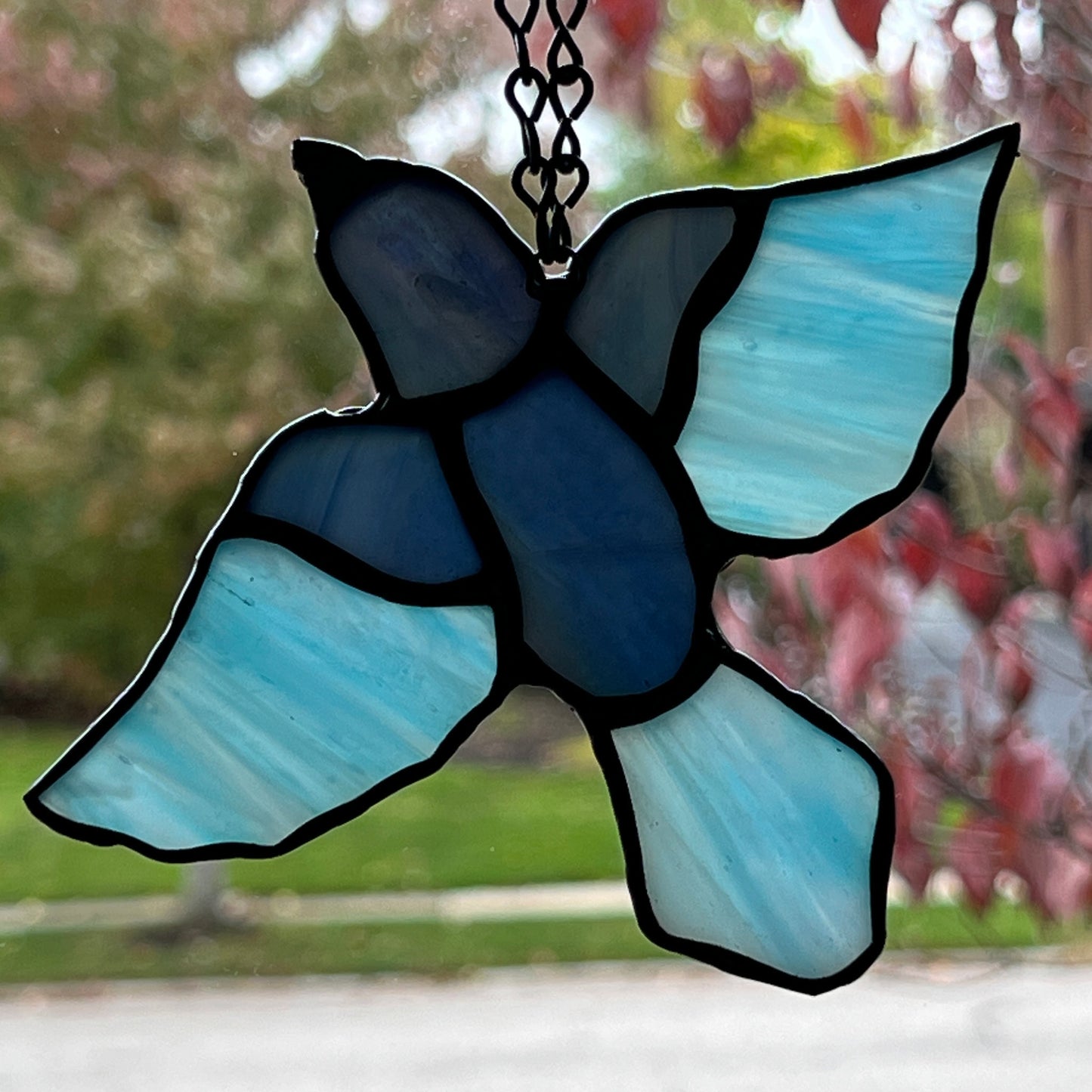 Bird - Blue Iridescent Suncatcher Ornament