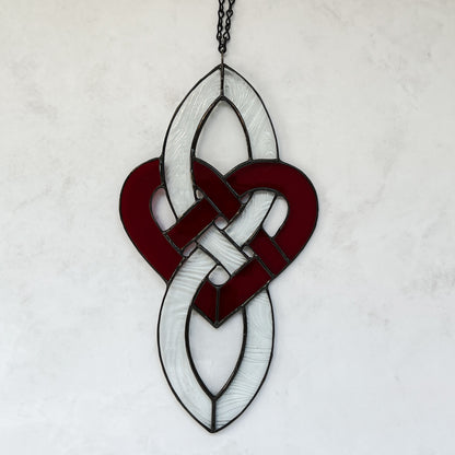 Celtic Infinity Heart - Red & Clear