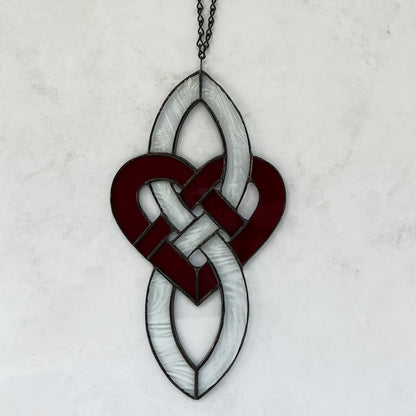 Celtic Infinity Heart - Red & Clear