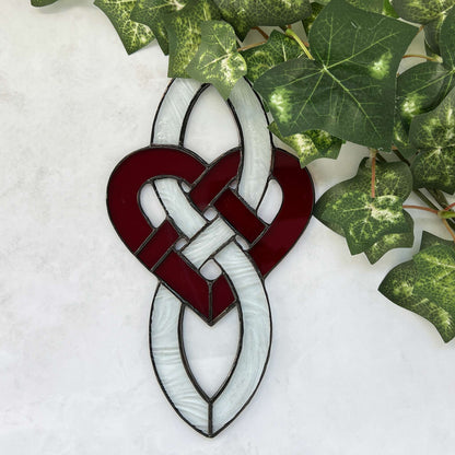 Celtic Infinity Heart - Red & Clear