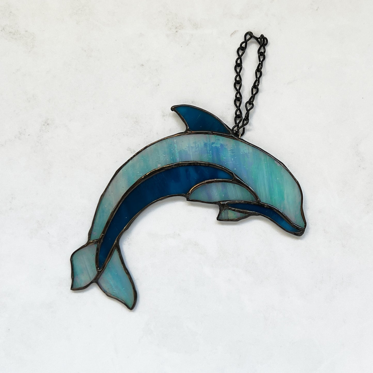 Dolphin in Iridescent and Dark Blue