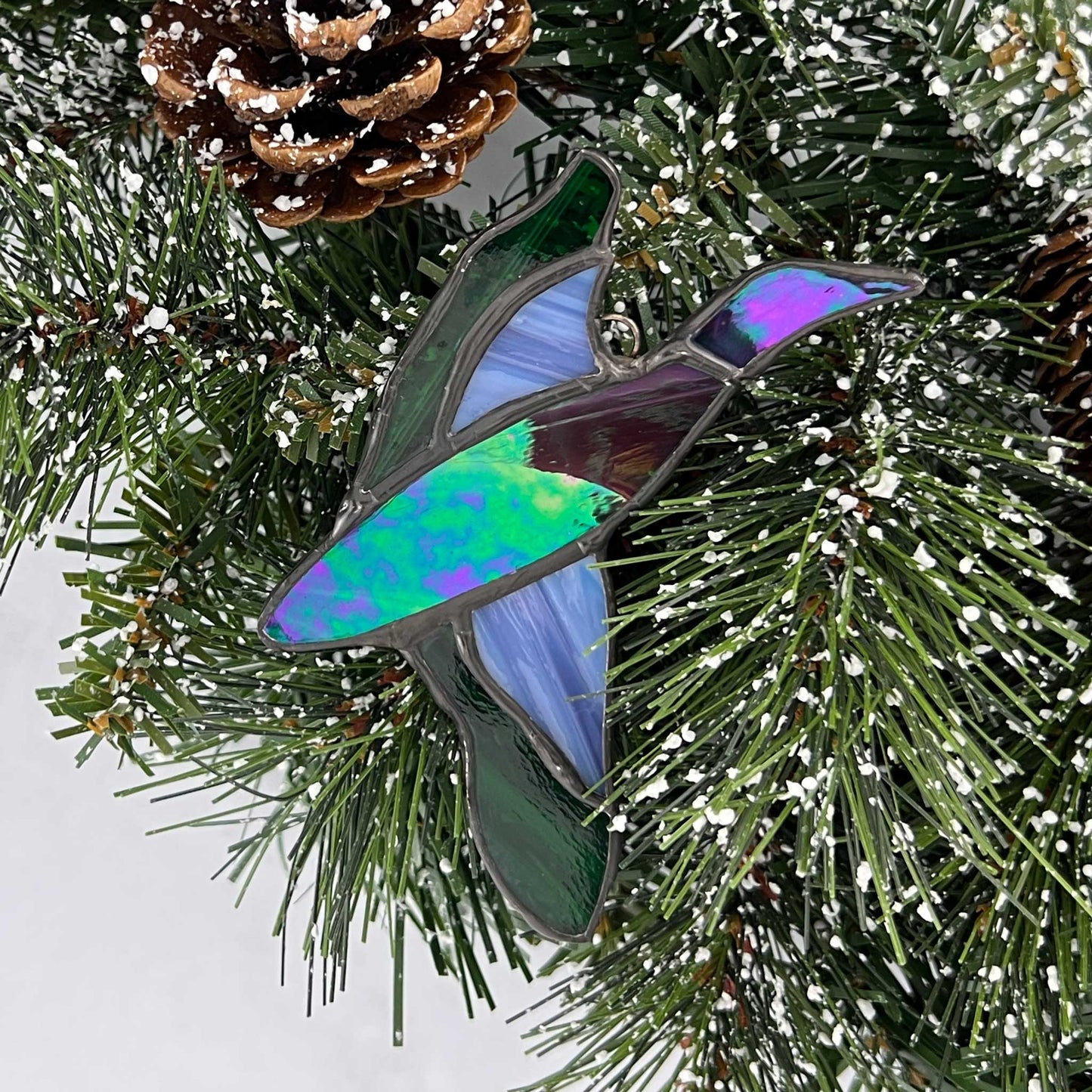 Duck Ornament in Iridescent Purple, Blue and Green