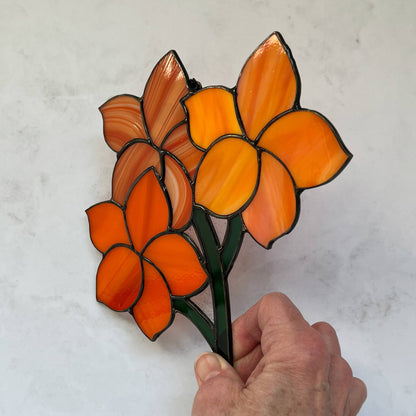 Orange Daffodil Glass Flower