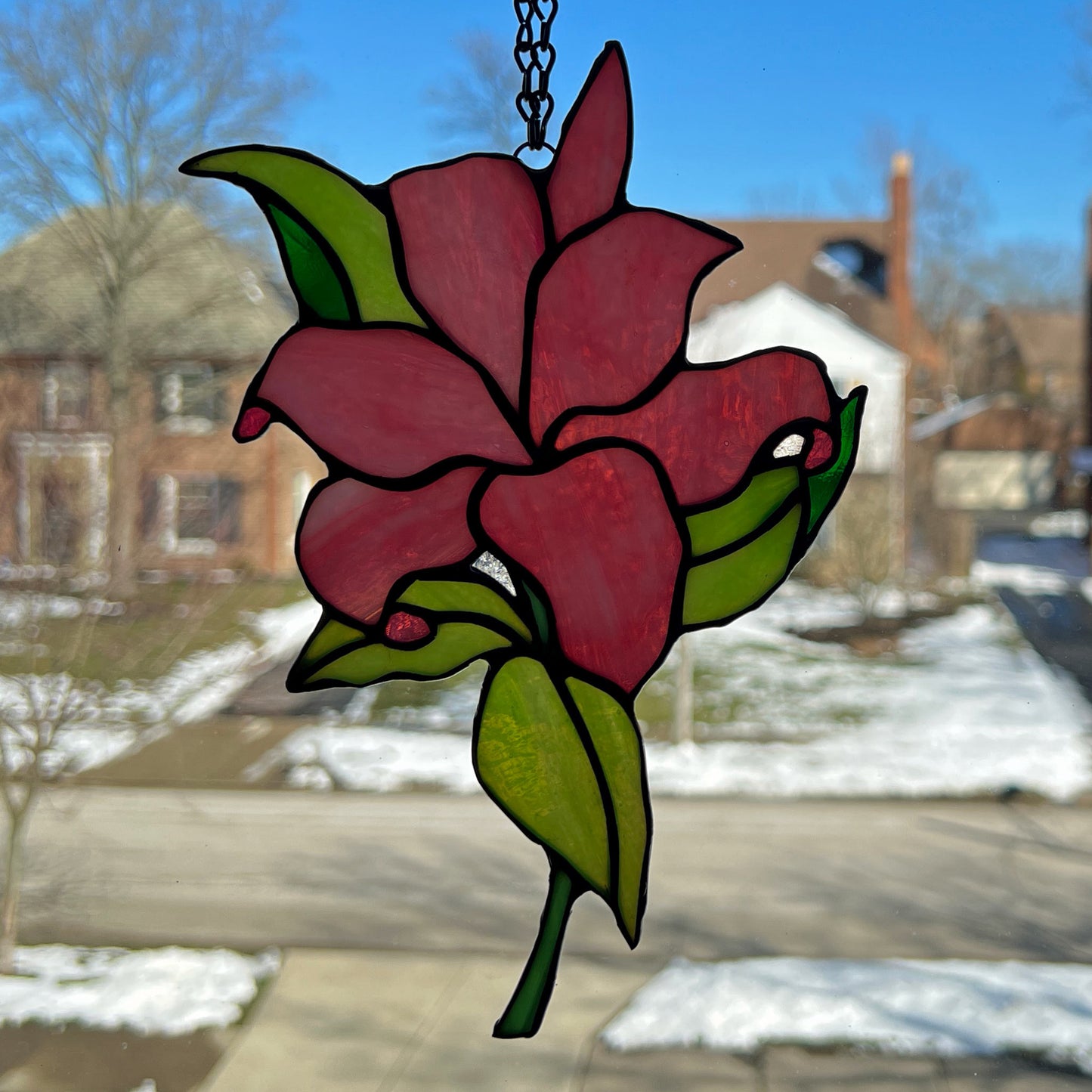 Pink Lily Suncatcher