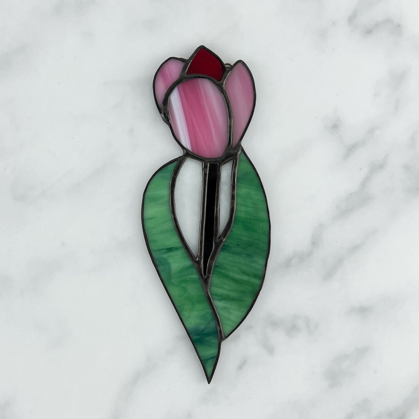 Tulip Suncatcher in Pinks and Red