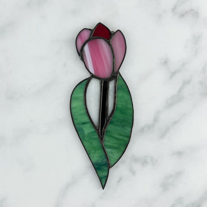 Tulip Suncatcher in Pinks and Red