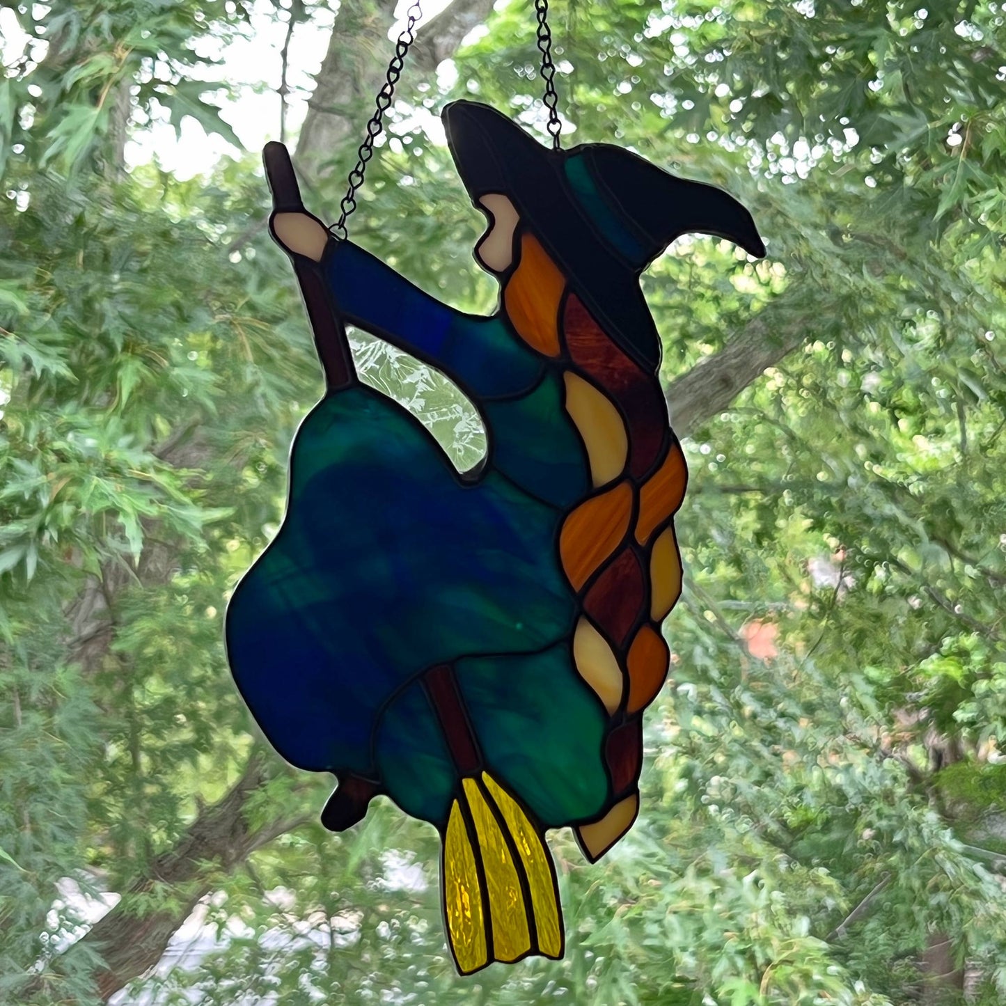 Witch flying on a Broomstick