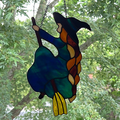 Witch flying on a Broomstick