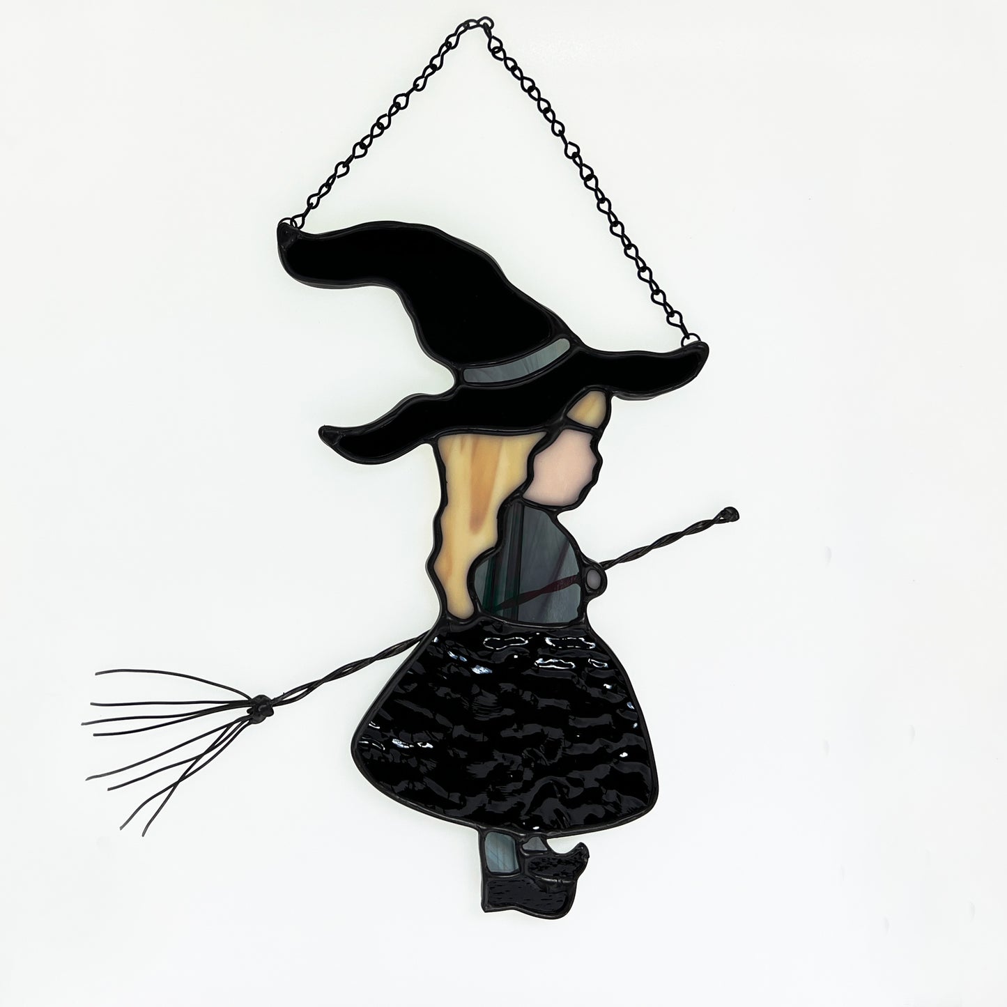 Witch Girl Suncatcher with Black Ripple Skirt