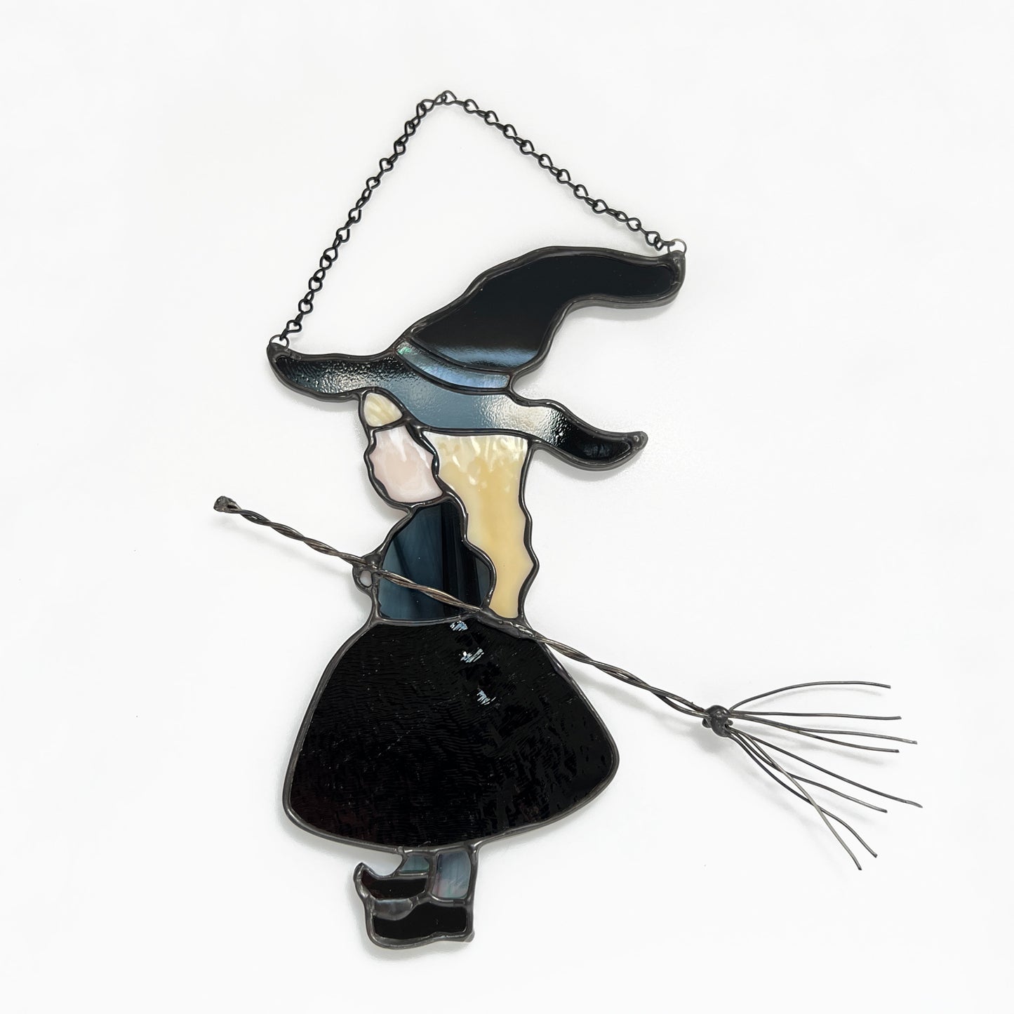 Witch Girl Suncatcher with Black Ripple Skirt